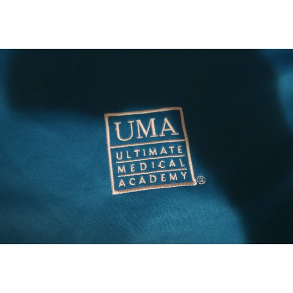 Ultimate Medical Academy UMA Uniform Polo Shirt Size XL Aqua Blue - Picture 2 of 5